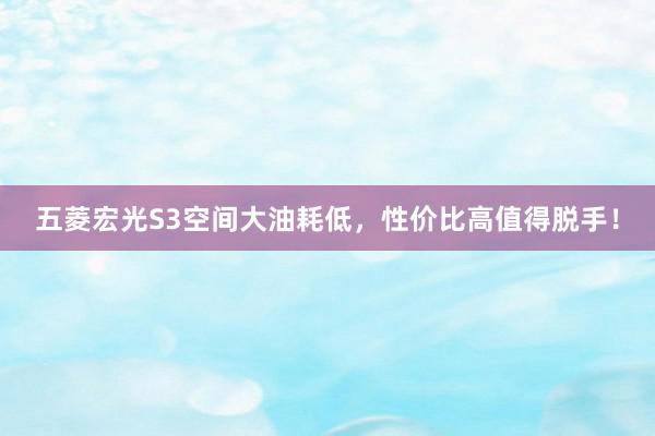 五菱宏光S3空间大油耗低，性价比高值得脱手！